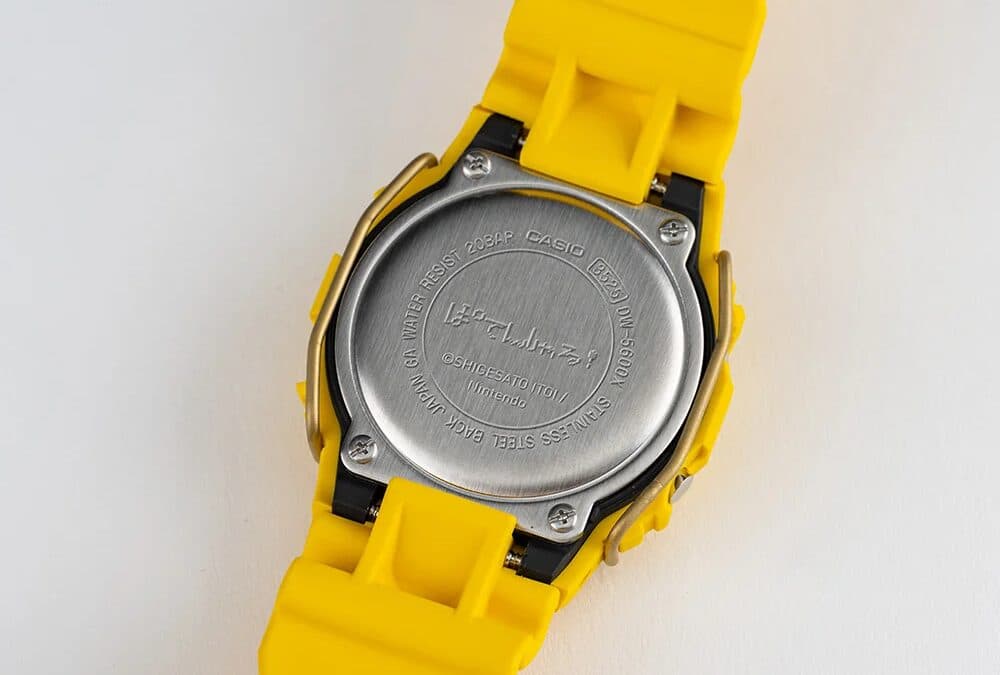 G-Shock watch with yellow silicone strap and Casio metal clasp