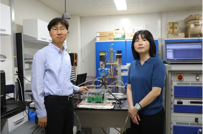 Research team at KIMM's Heat Pump Research Center (Dr. Jinsub Kim pictured on the left). Credit: Korea Institute of Machinery and Materials (KIMM)