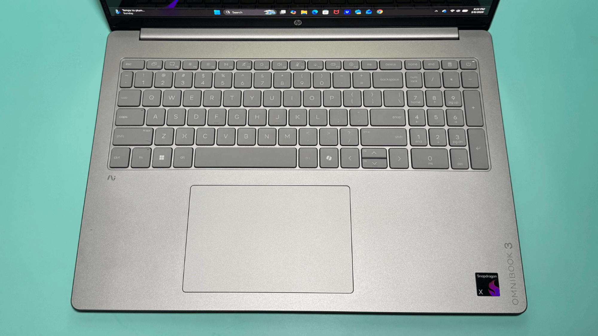the keyboard on the hp omnibook 3 16