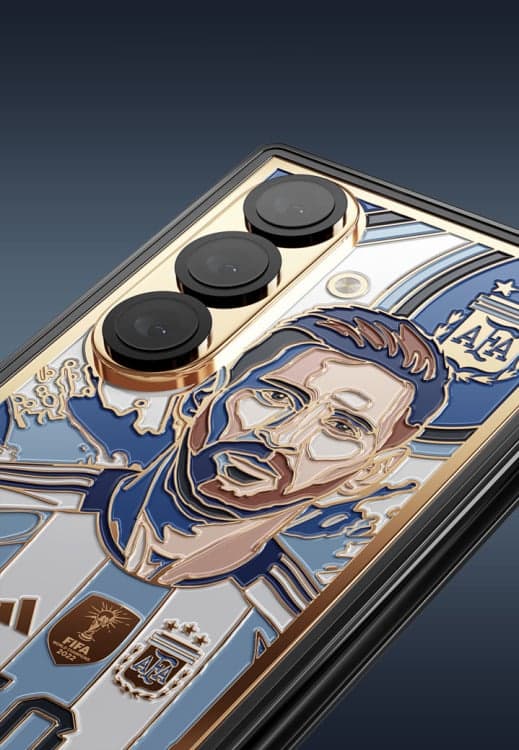 Lionel Messi design on the back of the Galaxy Z Fold 8 Ultra by Caviar