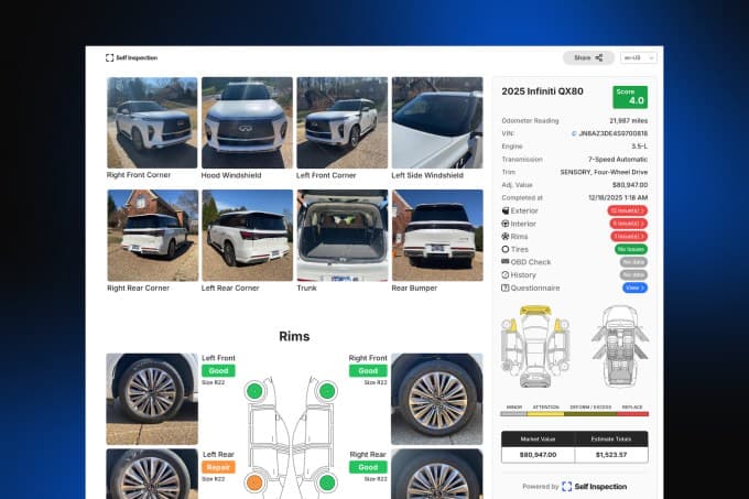 Self Inspection's vehicle inspection software