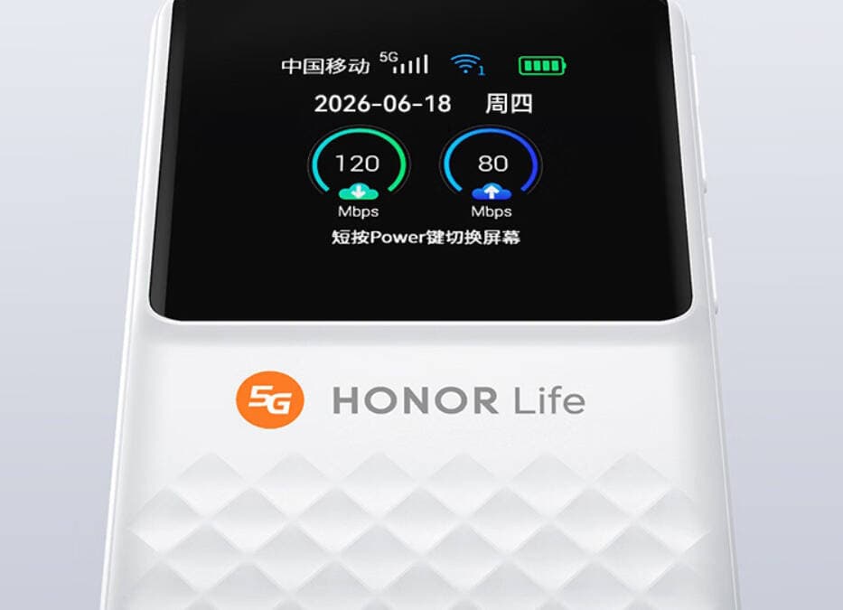Router móvil 5G Honor Life con pantalla e indicador de carga