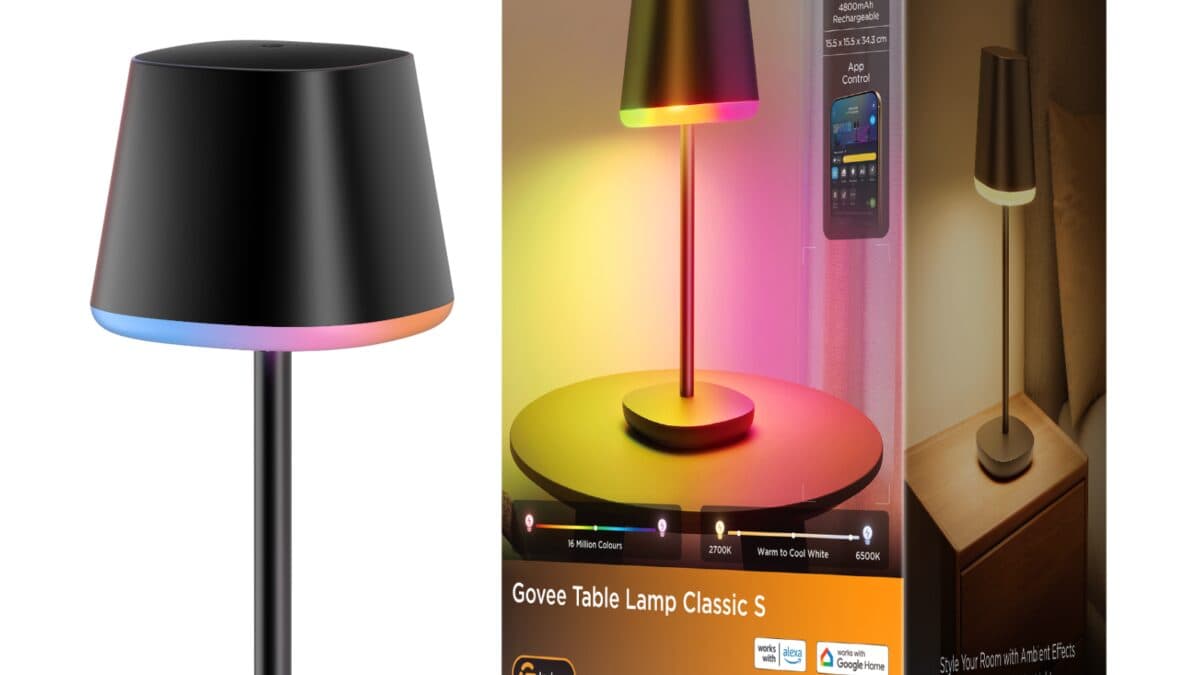 Modern Govee Table Lamp Classic S by a wall