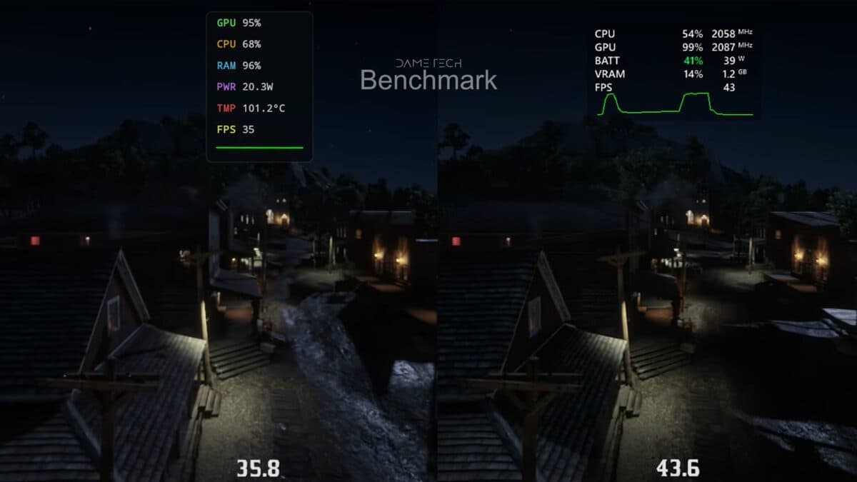Escena de prueba en GTA 5 en la RedMagic Astra 2