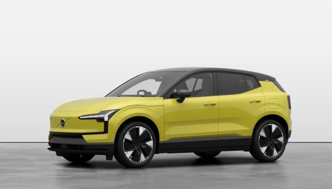 Volvo EX30 EV in moss yellow