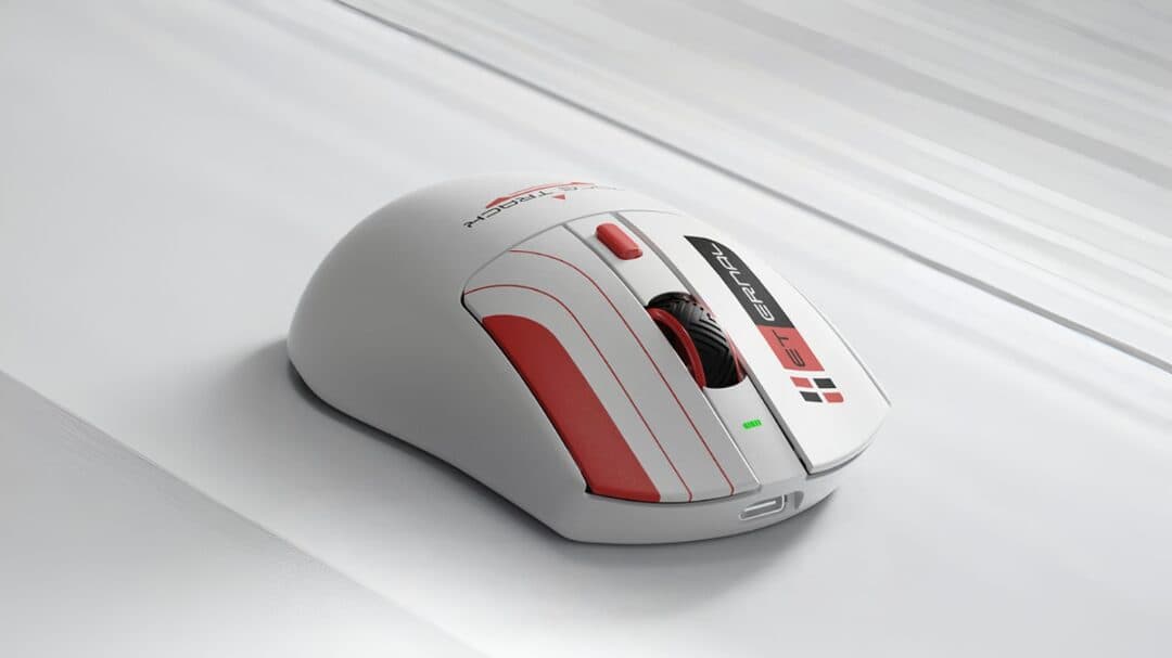 Ratón gaming Dareu AE6 V2 Legend Edition en blanco con detalles en rojo