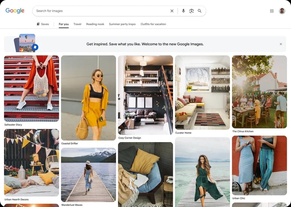 Google Images homepage