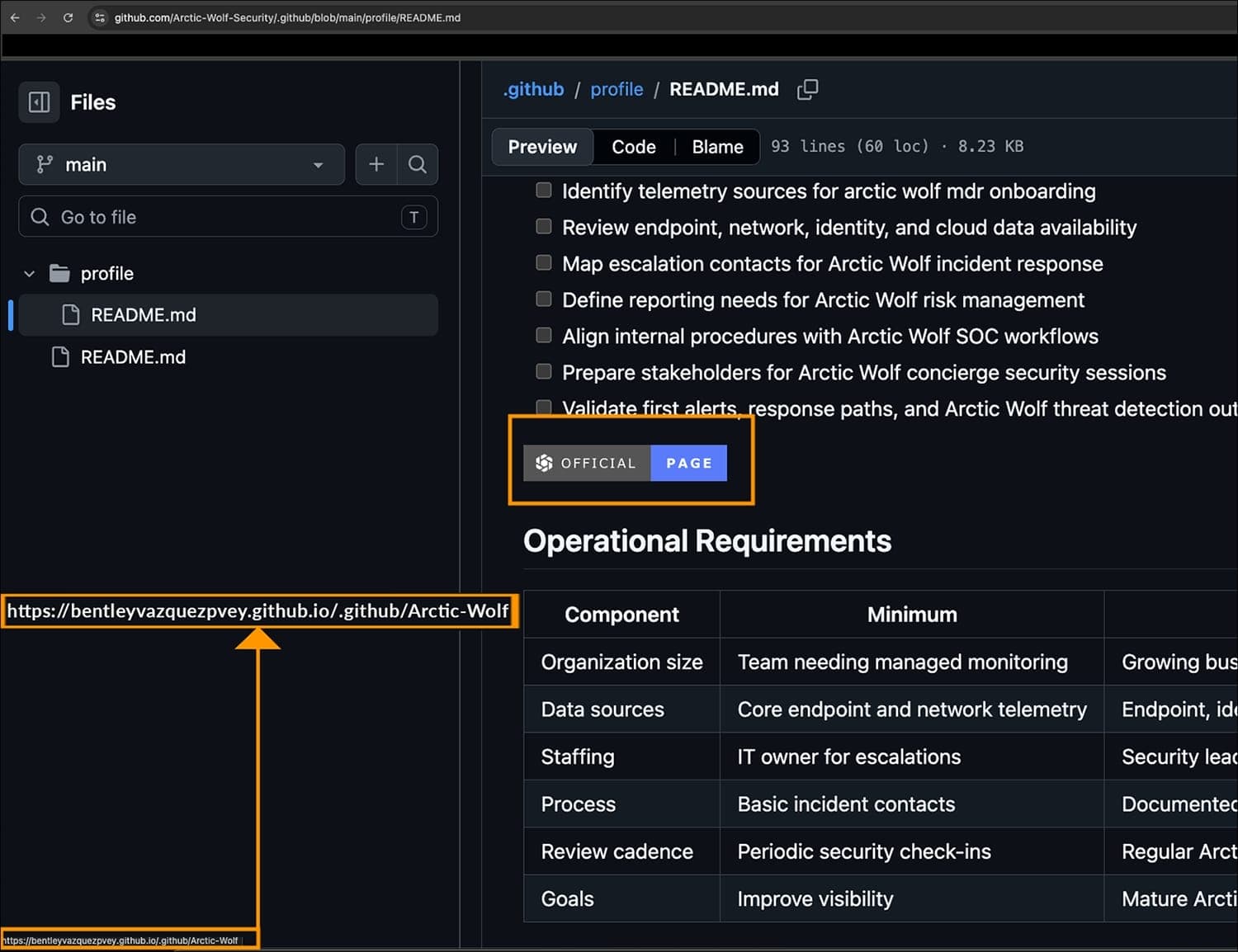 Fake GitHub repository featuring badges of authenticity