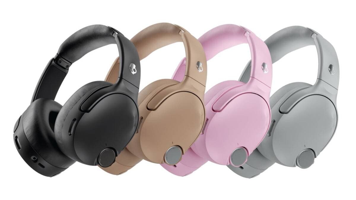 Четыре цветных наушника Skullcandy Crusher 1080 ANC черный бежевый розовый серый
