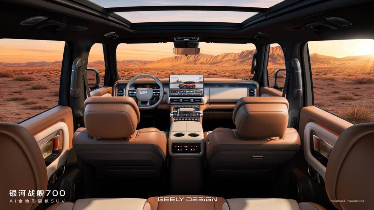 Geely presentó el SUV Galaxy Battleship 700 con 1,129 hp y conectividad por satélite